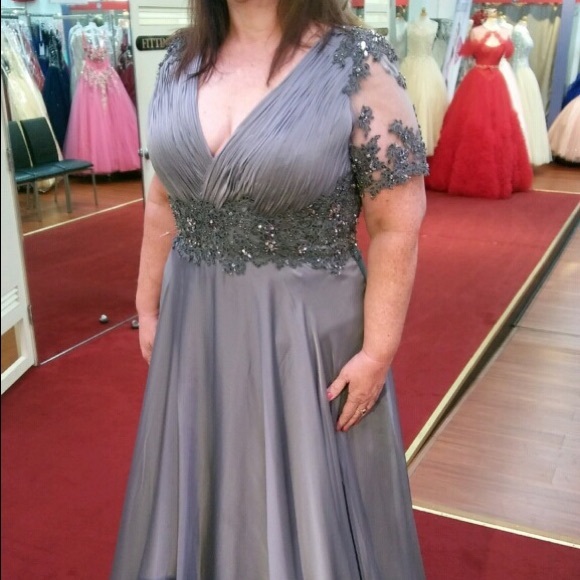 Colors Dresses & Skirts - Colors Embellished & Sleeved Evening Gown